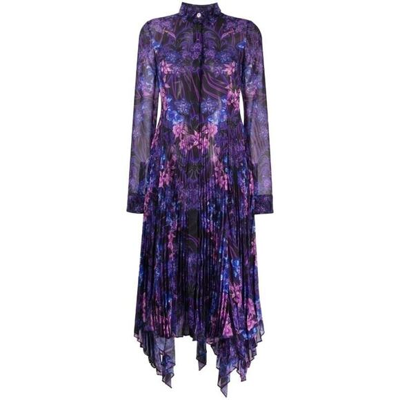 NWT Versace 40 US 4 Runway SS23 Plisse Dress All Over Orchid Purple $5,425 - Picture 1 of 16